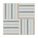 Tiles with horizontal stripes in neutral colours.