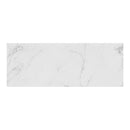 White marble effect tile with subtle grey veining on a white background