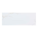 White marble effect tile with subtle veins on a white background