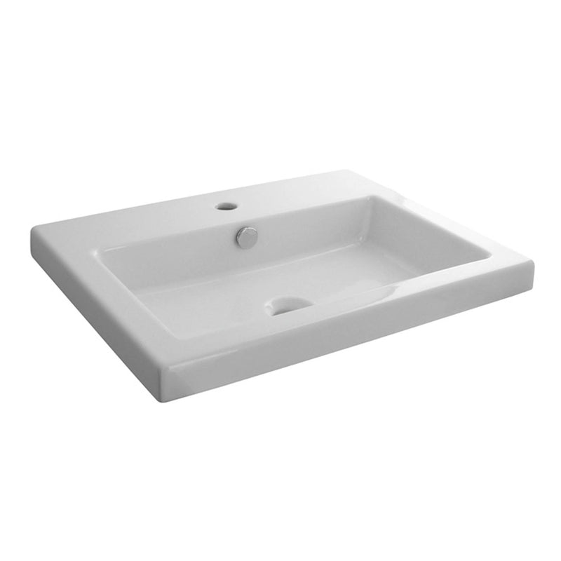 60x45 cm. wall hung basin with fixing kit 100041225 - N421040000 with overflow. white Standard Noken 