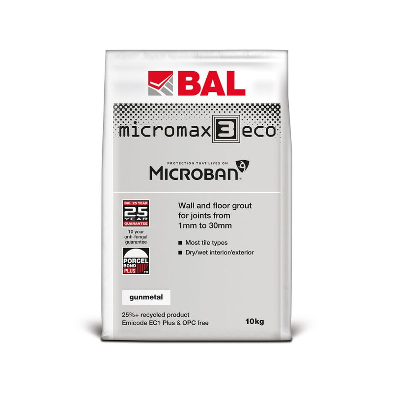 BAL Micromax3 ECO Rapid Set Grout 10kg - Gunmetal Grouts BAL By Ardex 