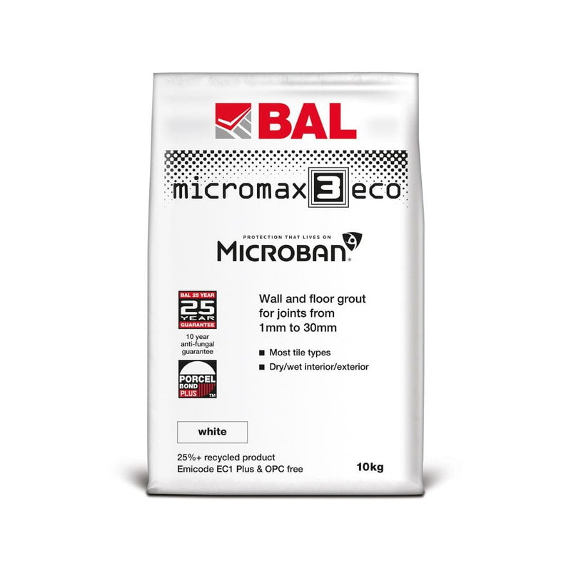 BAL Micromax3 ECO Rapid Set Grout 10kg - White Grouts BAL By Ardex 