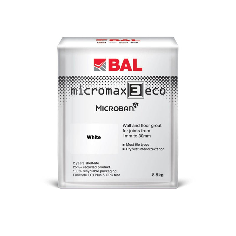 BAL Micromax3 ECO Rapid Set Grout 2.5kg - White Grouts BAL By Ardex 