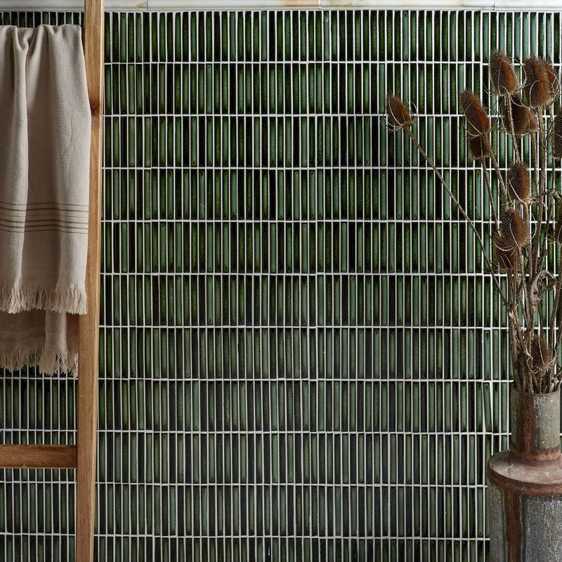 Bamboo Lustre Mosaic Satin Forest 28.2x29.4 Box Ca'Pietra 