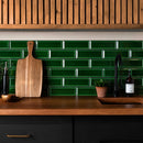 ingot bevelled glass green metro tiles apeadero
