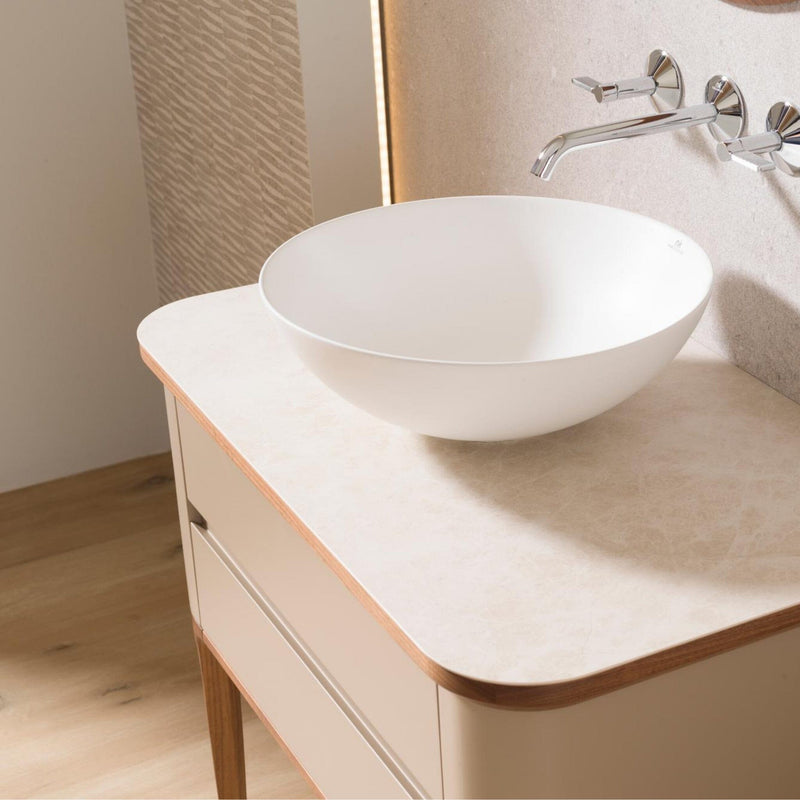 LIEM Suspended Vanity Cabinet 82cm - Sand/Walnut Bathroom Furniture Noken by Porcelanosa 