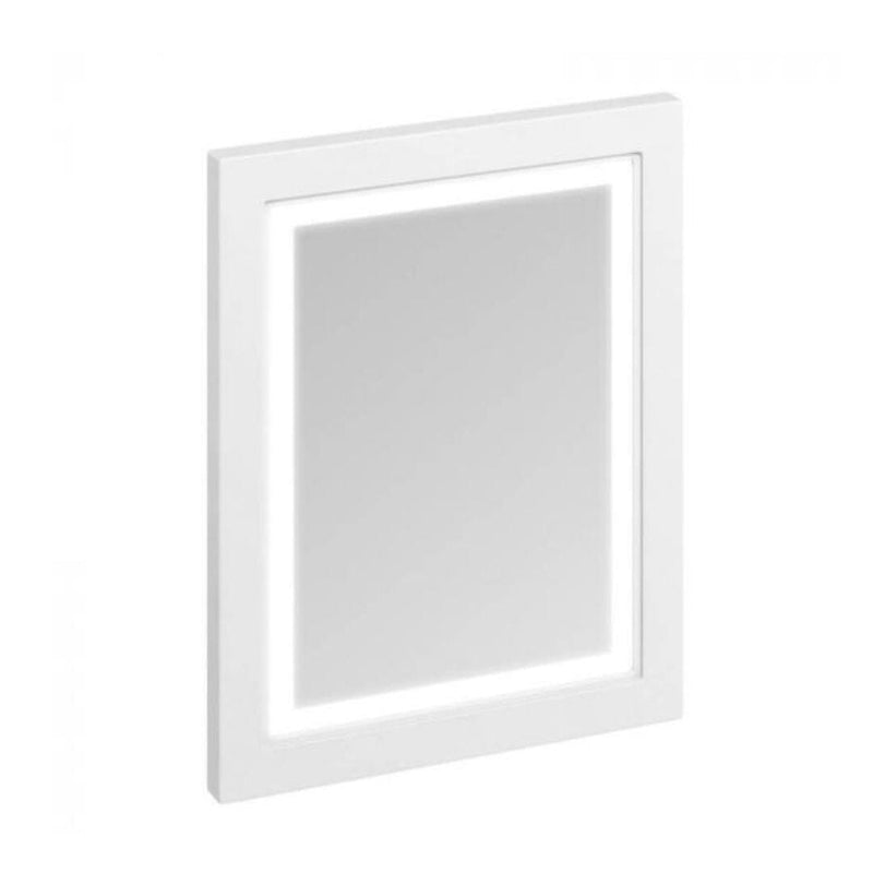 Rectangular LED Mirror 600mm - Matt White Bathroom Mirrors TileStyle 