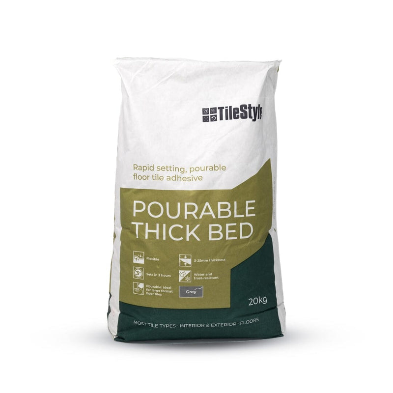 TileStyle Pourable Thick Bed Adhesive 20kg – Grey Adhesives TileStyle 