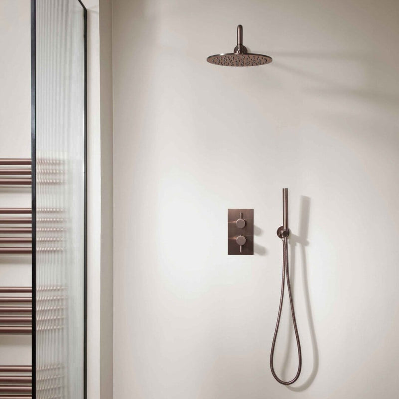 VOS Round Overhead Shower 250mm - Brushed Bronze Showers JTP 