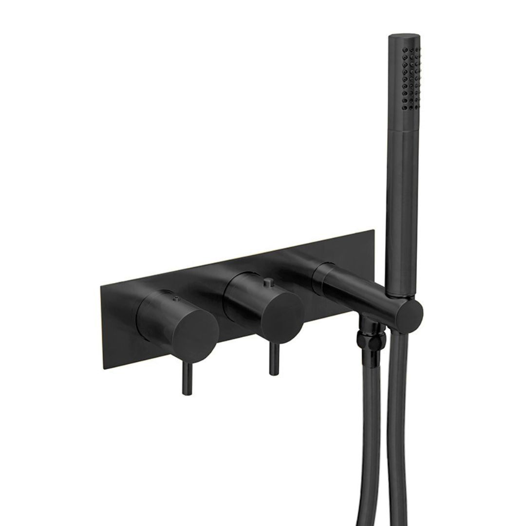 Buy VOS 2 Outlet Horizontal Shower Valve & Handset Matt Black Shower