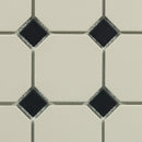 White Octagon with Black Dots Tile Topcer