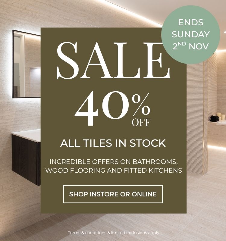 Sale: 40% off all tiles in stock. Ends November 2nd