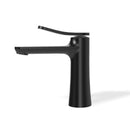 Fima Basin Tap in brushed black on white background.