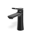 Fima Basin Tap in brushed black on white background.