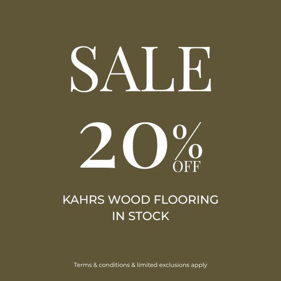 Sale advertisement for Kahrs Wood Flooring with 20% off offer