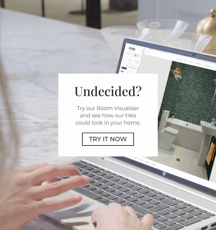 image of laptop with text about trying a room visualiser tool for tiles