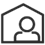 Icon of a person inside a house outline