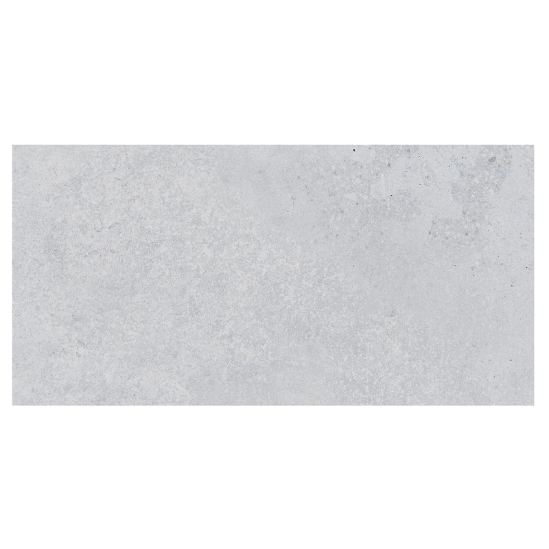 Rectangular gray tile with a textured surface on a white background