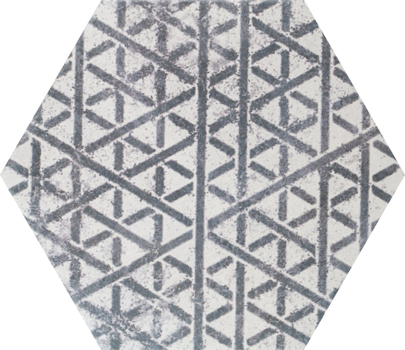 Alchimia Hexagon Mix 2 Blanco Nero Tile Quintessenza 23cm x 26.6cm 