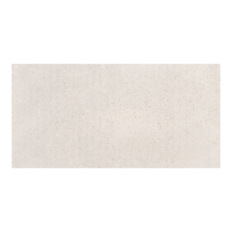 Rectangular beige outdoor paving slab on a white background