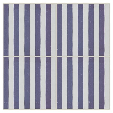 Blue and white striped tiles.