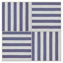 Tile with blue and white striped pattern