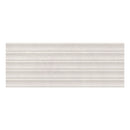 A rectangular tile with a textured, ribbed surface in a light beige colour, shown against a solid white background.