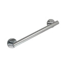 A modern wall-mounted stainless steel grab bar with a chrome finish.