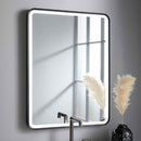 HIX Mirror 60x80cm With Light - Matt Black Bathroom Mirrors JTP 