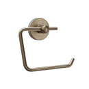 Brass toilet paper holder on a white background