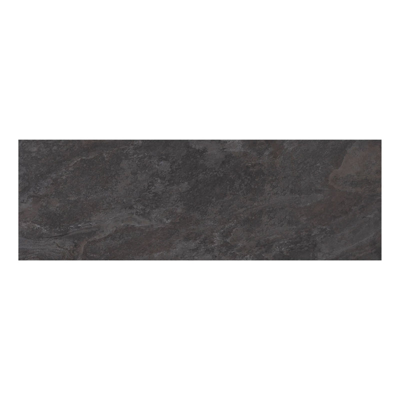 Rectangular dark stone effect tile on a white background