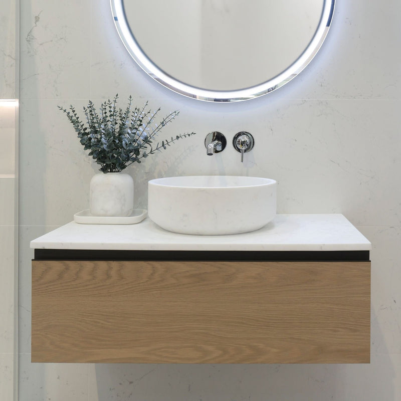 Karon Circle White Alba Basin and Vanity Unit Bathroom Furniture L'Antic Colonial by Porcelanosa 