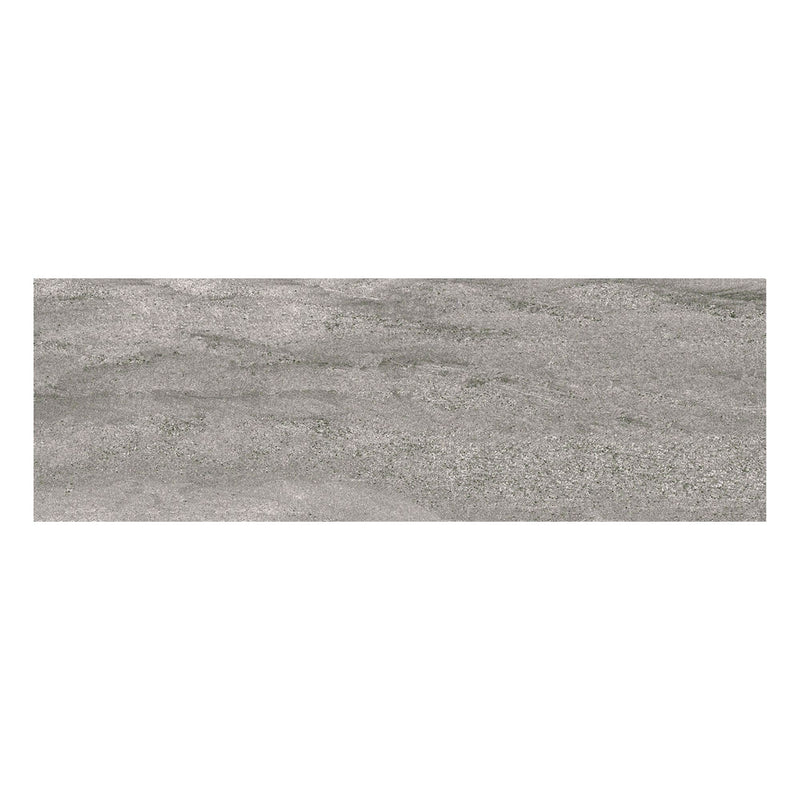 Rectangular grey stone effect tile on a white background
