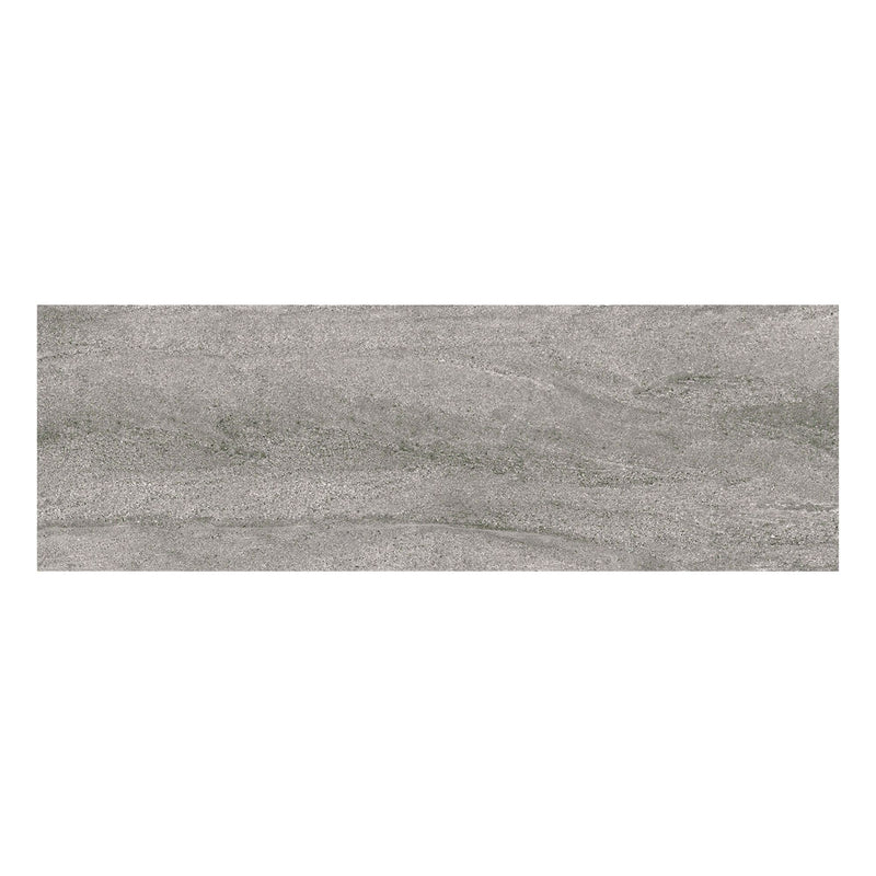 Rectangular grey stone effect tile on a white background