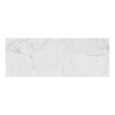 White marble effect tile with subtle grey veining on a white background