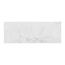 White marble effect tile with subtle grey veining on a white background