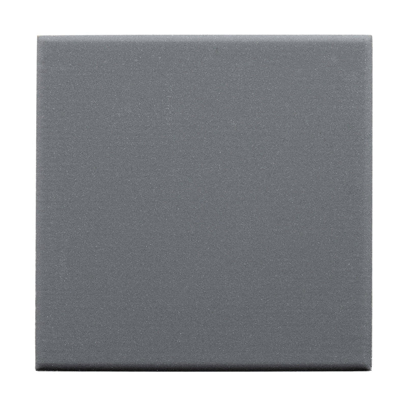 Gray square tile on a white background