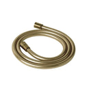 Brass shower hose on a white background