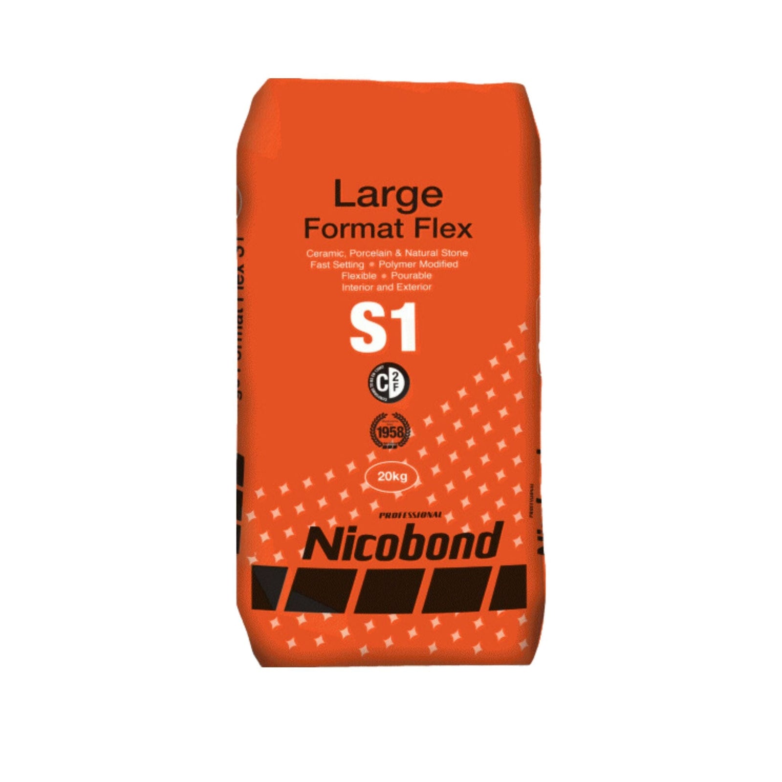 Buy Nicobond Large Format Flex S1 Adhesive 20kg - White Adhesives ...
