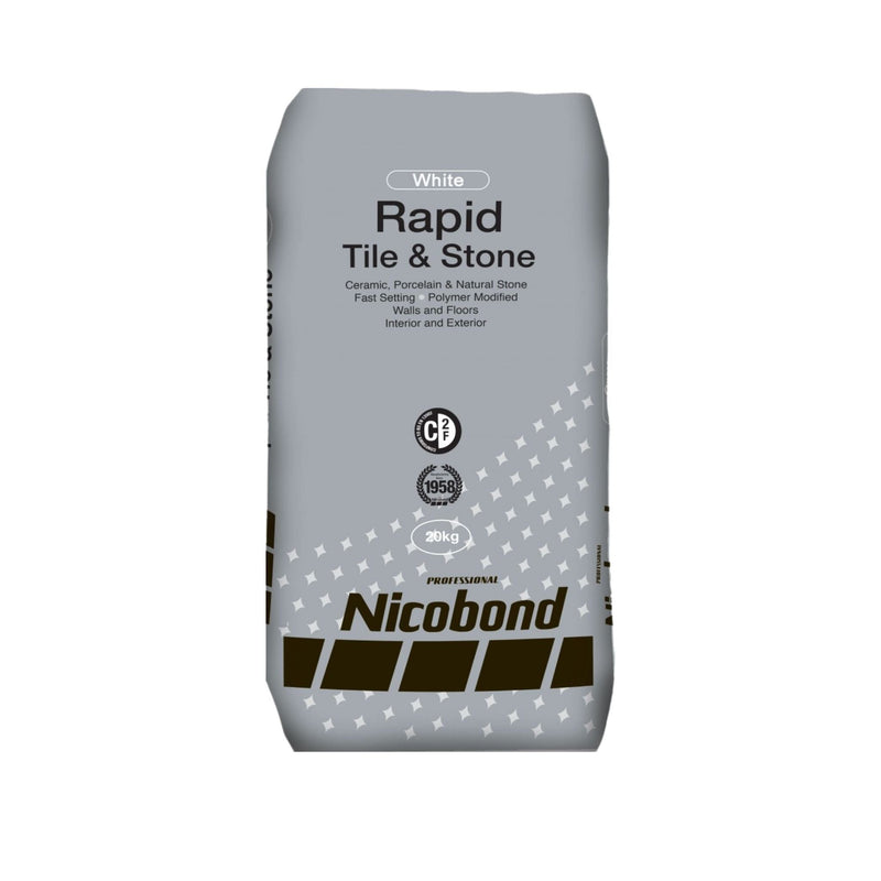 NICOBOND Rapid Tile & Stone Adhesive 20kg - White Adhesives Nicobond 