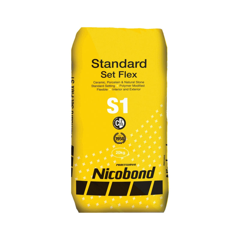 Nicobond Standard Set Flex S1 Adhesive 20kg - White Adhesives Nicobond 