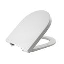 White toilet seat and cover.