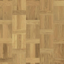 Close up of a honey coloured engineered oak floor laid in a dutch pattern.