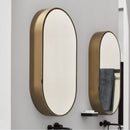 Oval Box Mirror Cabinet 90x50cm - Brushed Brass Bathroom Mirrors Cielo 