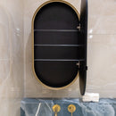 Oval Box Mirror Cabinet 90x50cm - Brushed Bronze Bathroom Mirrors Cielo 