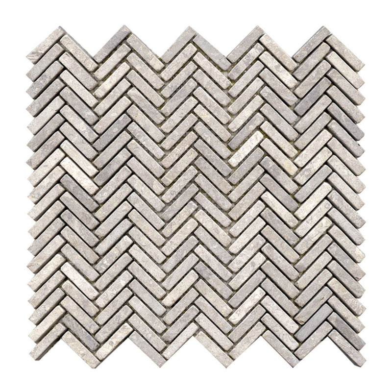 Grey herringbone natural stone mosaic 
