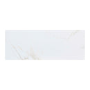 White marble effect tile with subtle veins on a white background