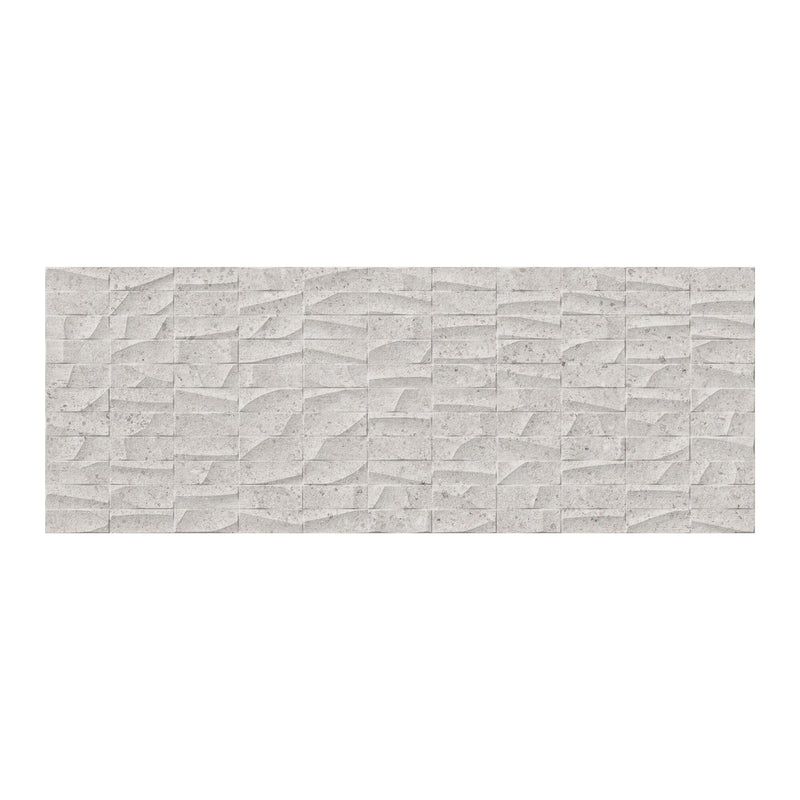 Rectangular tile with a textured stone pattern on a white background