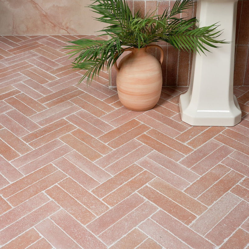 Reformed Stone Salmon Pink Tumbled 6x25 Box Ca'Pietra 