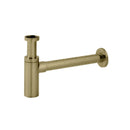 Brushed Brass bottle trap on a white background